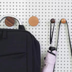 2 PCS Retro Magnetic Hooks, Wrought Iron Wooden Ball Hooks, Creative Punch-Free Storage for Refrigerators, Metal Doors, and Lockers (Walnut Wood,L)