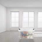 40 Quart Clear Plastic Storage Box with Lid and Wheels, Large Storage Bin, 4 Packs