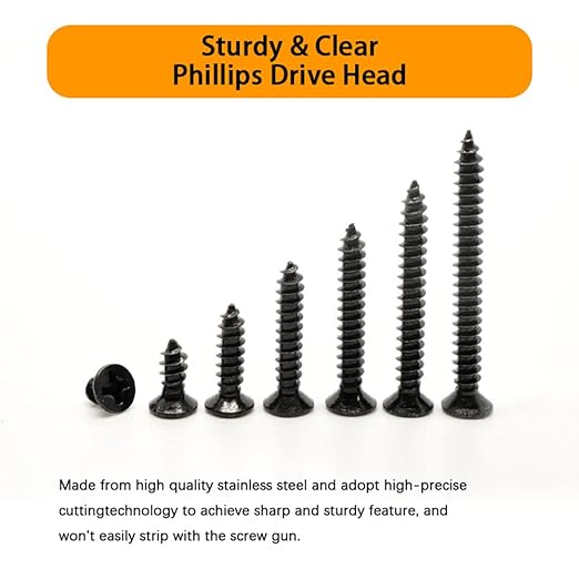 360 pcs M3 M4 M5 Wood Screws Assortment Kit with Blue Drywall Anchor Plug with Wings,High Hardness Carbon Steel Self-tapping Screws,Nylon Expansion Anchors,Phillips Drive Flat Countersunk Head