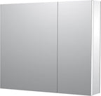 Sunrosa Medicine Cabinet with Mirror, 36" W x 31.5" H, 2 Asymmetrical Doors, Wall-Mounted & Recessed Bathroom Medicine Cabinet with Tempered Glass Mirror