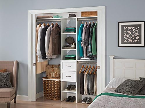 ClosetMaid SuiteSymphony Closet Organizer with Shelves and 2 Drawers, 16-Inch-Pure White
