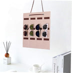 VALICLUD Felt Sunglasses Organizer Hanging Bag 30x40cm Small Storage Pouch Wall-Mounted Glasses Holder for Eyewear and Jewelry Storage