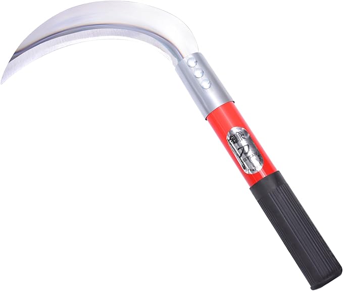 1pce 290mm/11.42in Carbon Steel Billhook Brush Clearing Sickle for Grass,Weeding Tools for Garden,Curved Sawtooth Sickle,Machete Axe for Cutting Trees,Steel Blade Knife in Hand