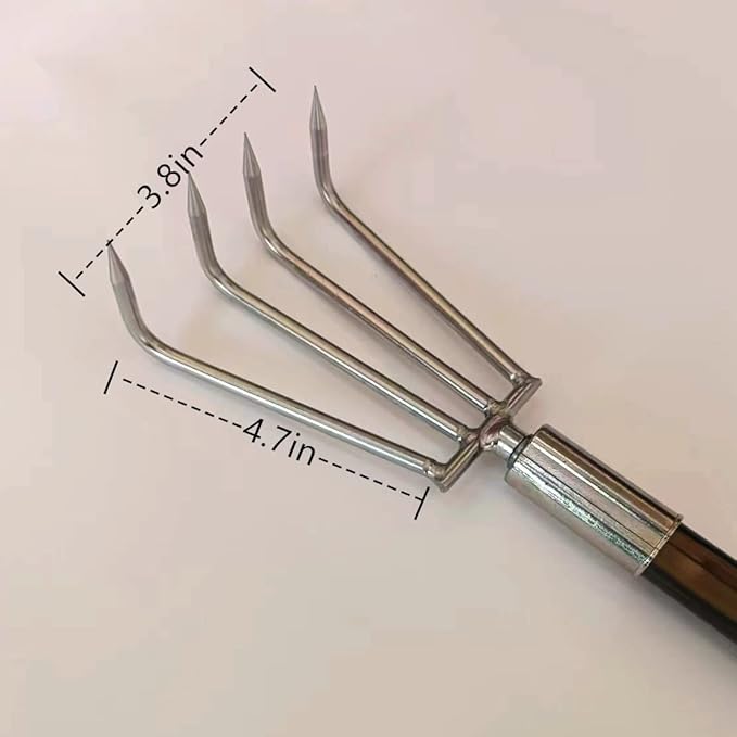 Stainless Steel Garden Claw rake Multifunctional rake, Lengthened Aluminum Alloy Handle, can be Used for Weeding and loosening The Soil in The Garden, and can Also be Used for Treasure Digging