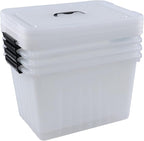 Farmoon 20 Quart Clear Latching Storage Bin with Handle, 4 Packs Plastic Storage Boxes