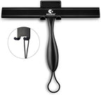 Shower Squeegee for Shower Doors with Bold Handle, 11" Anti-Rust Silicone Shower Squeegee for Shower Glass Door with Stainless Steel Inner Frame, Ergonomics All-Purpose Window Squeegee-Black
