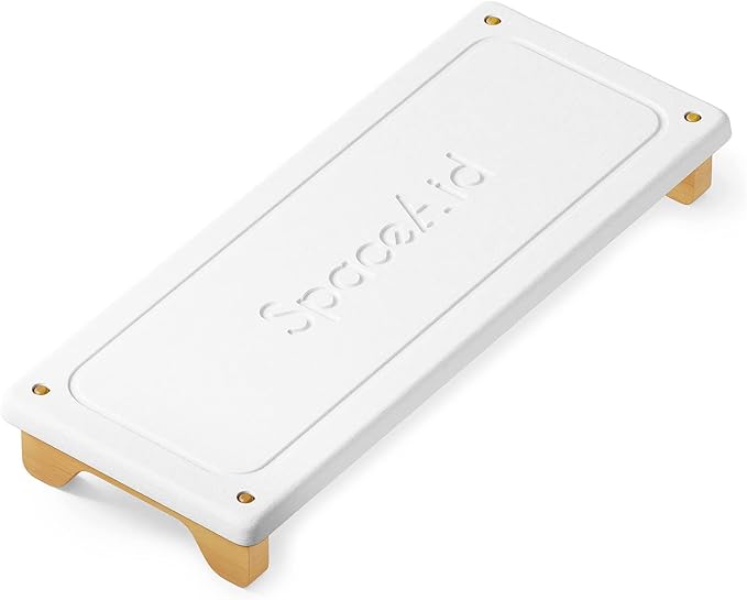 SpaceAid DryingNeat Sink Organizer, Instant Dry Sink Caddy Organizers, Kitchen Sponge Soap Holder Dispenser, Countertop Fast Drying Rack (Bamboo Feet, White)