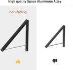 Laundry Room Wall Mounted Drying Rack Clothes Hanger Folding Wall Coat Racks Aluminum Home Storage Organiser Space Savers Black