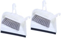 Mini Broom and Dustpan Set 2pcs White, Handheld Household Cleaning Brush Combo for Kitchen and Desktop Use, Compact Home Cleaning Accessory