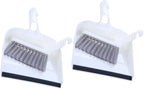 Mini Broom and Dustpan Set 2pcs White, Handheld Household Cleaning Brush Combo for Kitchen and Desktop Use, Compact Home Cleaning Accessory