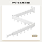 Varku Clothes Drying Rack,Laundry Hanger Wall Mount,Space Saver Retractable Clothes Rack,Folding Wall Hanging Clothes Hanger,3-Fold Metal Clothes Rack with 18 Hooks for Balcony Laundry Bathroom