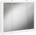 Design House Concord Medicine Cabinet, 3 Mirrored Doors, Pre-Assembled, 3 Fixed Shelves, White Frame Wall Cabinet, 30 in W x 5.25 in D x 30 in H, 531434-WHT