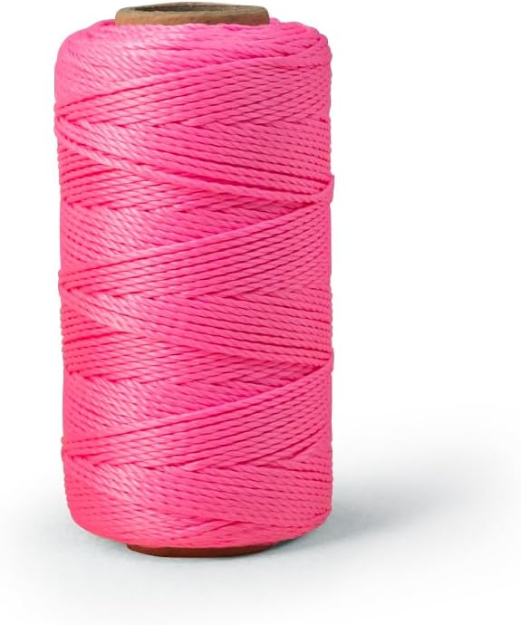 Pink Mason Line String – 393ft, 1.3mm Thick Twisted Polypropylene – Durable Construction Twine for Laying Bricks, Blocks, Fences in Gardening, DIY & Landscaping Projects