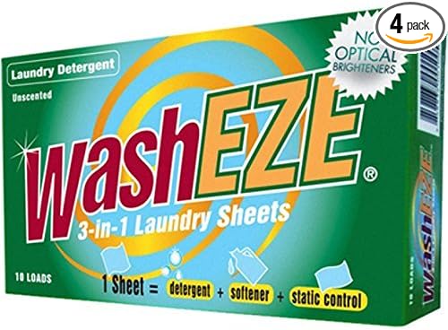 3 in 1 Laundry Detergent Sheets Unscented 40 count with Fabric Softener Fragrance and Phosphate Free- More efficient than pods pacs powders or liquids