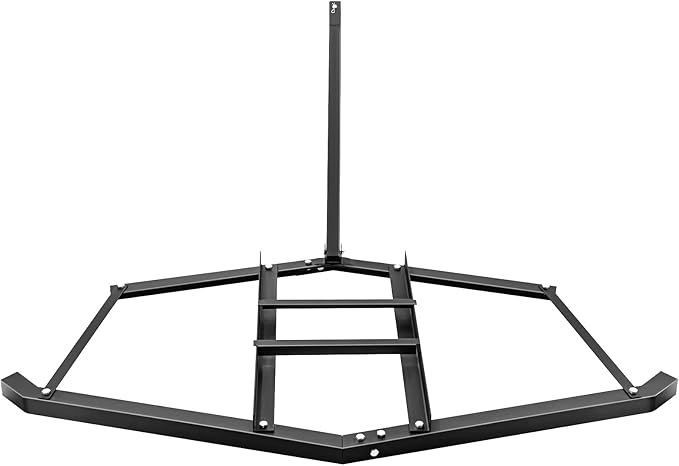 66" Width Heavy Duty Steel Drag Harrow Rake, Driveway Tractor with 2 Adjustable Bars for ATVs, UTV, Garden Lawn Tractors