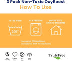 OxyBoost - Oxygen Whitener & Clothes Stain Remover Laundry Detergent Powder with Sodium Percarbonate - Brightens Whites & Safe for Colors - Non-Chlorine, Gentle Yet Powerful - Pack of 3