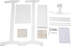 Clothing Rack, Wood Suit Clothes Stand with Drawer, Practical Freestanding Clothes Stand with Top Tray for Men, Women, Organizes Ties, Belts, Shoes, 22Ibs Capacity, Modern White