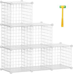 TUMUCUTE Closet Organizer, Organizers and Storage,Cabinet Metal Shelf Rack Storage Shelves Bookshelf,Toy Organizers and Storage Bins (6-Cube, White)
