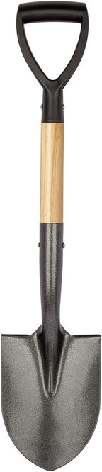 VNIMTI Shovel for Digging, Round Small Shovel with Wooden D-Handle, Metal Garden Shovel for Gardening, 28 Inches