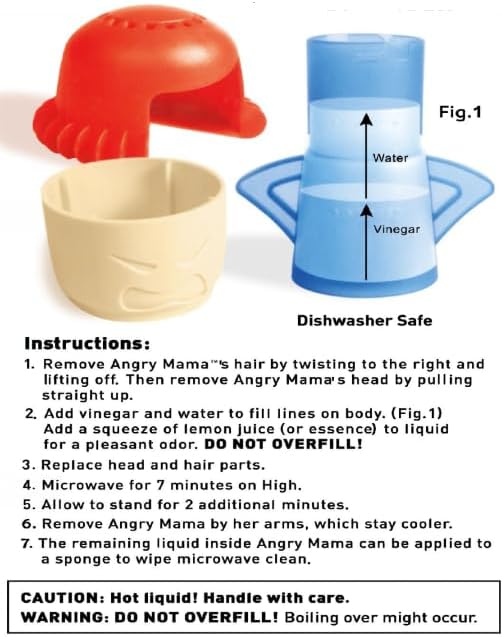 HORNO Angry Mama Microwave Oven Steam Cleaner and Disinfects With Vinegar and Water for Kitchens (Blue)