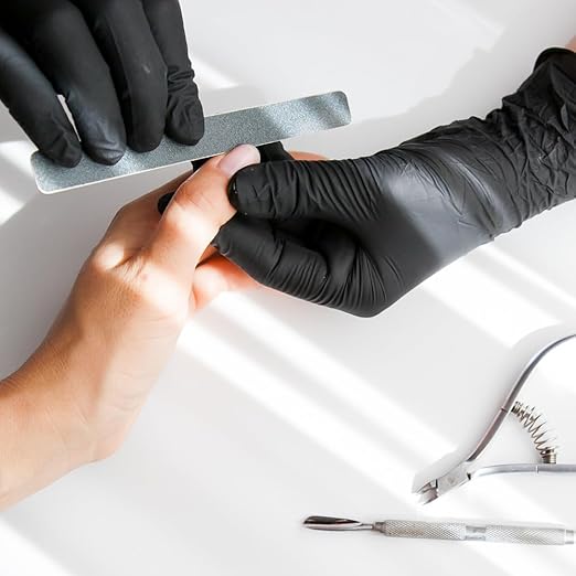 ForPro Disposable Vinyl Gloves, Black, Industrial Grade, Powder-Free, Latex-Free, Non-Sterile, Food Safe, 2.75 Mil. Palm, 3.9 Mil. Fingers, Medium, (Pack of 300)