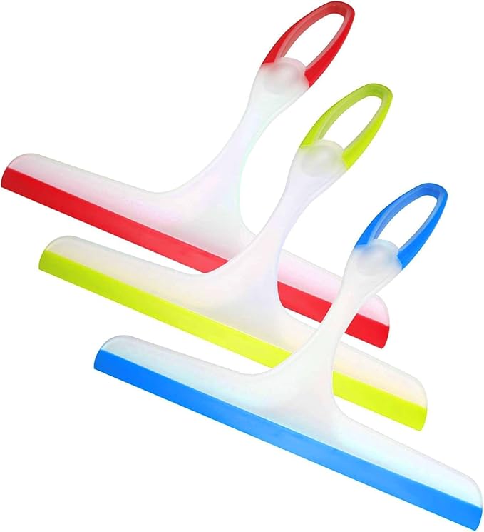 Shower Squeegee for Glass Doors, 3pcs Bathroom Squeegee for Shower Cleaner Squeegee, Window Cleaning Squeegee Glass Shower Door for Car Window Wiper Mirror Windshield
