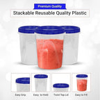 HomeyGear 32 oz - 8 Pack Twist Top Food Deli Containers Screw And Seal Lids, Stackable Reusable Quality Plastic Storage Containers with Screw-on Lids - BPA Free