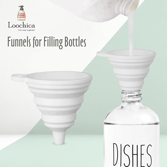 Dish Clear Glass Soap Dispenser with Plastic Pump, 16 Oz Transparent Dish Soap Dispenser Set Refillable Reusable Apothecary Soap Pump Dispenser Bottles for Bathroom and Kitchen