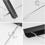 Laundry Drying Rack, Wall Mounted Retractable Clothes Hanger, Aluminium Home Storage Organization Space Savers for Home(2 Racks with Rod,Black)