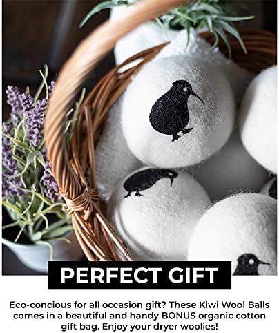 Wool Dryer Balls XL, 100% New Zealand Organic Wool - Reusable Natural Fabric Softener for Laundry, Dryer Sheets Alternative - Prevent Wrinkles and Anti Static (Black, 4-Pack)