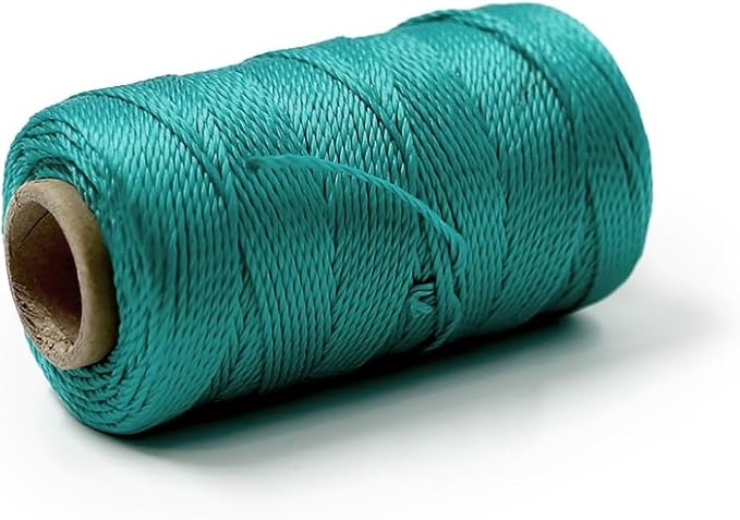 Green Mason Line String – 393ft, 1.3mm Thick Twisted Polypropylene – Durable Construction Twine for Laying Bricks, Blocks, Fences in Gardening, DIY & Landscaping Projects