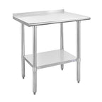 Hally Stainless Steel Table for Prep & Work 24 x 30 Inches, NSF Commercial Heavy Duty Table with Undershelf and Backsplash for Restaurant, Home and Hotel