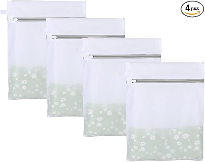 Mesh Laundry Bags, Mesh Wash Bags, Durable Mesh Structure with Strong Zipper, Suitable for Underwear, Delicate Clothes, Pants, Shoes, Socks Washing (Small Fine Mesh, XS 10 * 12in*4pcs)