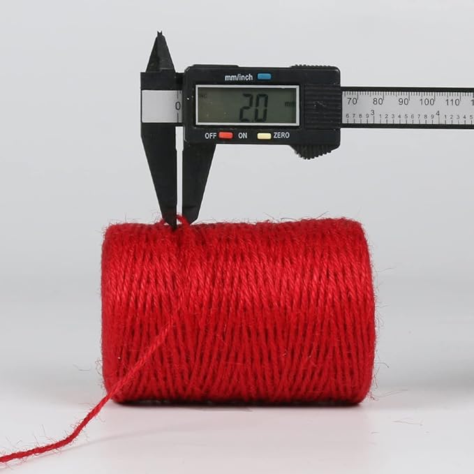 2mm 600ft Colored Natural Jute Twine String for Gift Wrapping Craft Baker Plant Christmas Ribbon Twine Handmade Arts Decoration Thin Packing String Home Decor