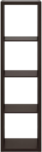 Furinno Cubicle Open Back Decorative Verticle Cube Storage Organizer, 4-Cube, Black Dark Oak