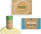 Sheets Laundry Club Bundle - 50 Pack (up to 100 loads) Fresh Linen Detergent Sheets, 40 Pack Vitality Dryer Sheets & 8 Oz. Sea Breeze Scent Booster - New Liquidless Technology