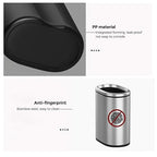 9L/2.4GAL Silver Bathroom Trash Can, Chrome Open Double Bin, Narrow Garbage Can for Bedroom, Hotel, Office, RV (Silver)