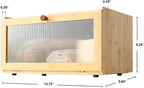ETMI Bamboo Bread Box for Kitchen Counter-Large Capacity Bread Storage Container Farmhouse Bread Box with Window Bread Holder