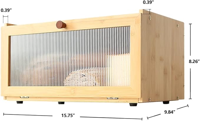 ETMI Bamboo Bread Box for Kitchen Counter-Large Capacity Bread Storage Container Farmhouse Bread Box with Window Bread Holder