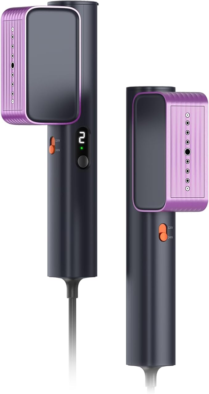 G7 2-in-1 Professional 100-240V Dual Voltage Steamer for Clothes and Iron for Clothes, Just 1lbs Lightly, 8 Minutes of Continuous Steam, 1000W Portable Steamer for travel and home