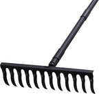 Pragmatist Bow Rake Heavy Duty 60" Metal Head Garden Rake with Adjustable Stainless Steel Handle Garden Tool for Loosening Soil Leveling Mulch Gathering Leaf