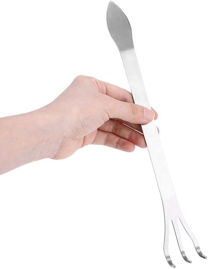 Stainless Steel Root Rake 3-Prong Loosen Soil Bonsai Tree Tools with Ergonomic Handle for Outdoor