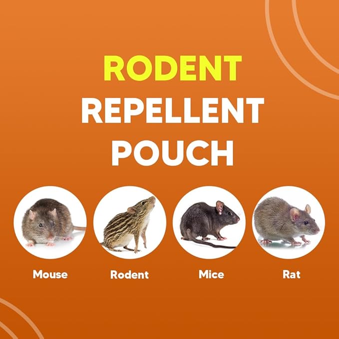Rodent Repellent Pouches, Mouse Repellent, Mice Repellent Indoor, Natural Peppermint Mouse Repellent, Get Rid of Rodent/Rat & Mice, Safe for Children and Pets - 10P