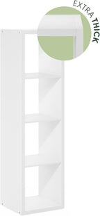Furinno Cubicle Open Back Decorative Verticle Cube Storage Organizer, 4-Cube, White