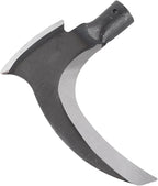 Grass Sickle, Manganese Steel Portable Held Sickle Tool Grass Lawn Gardening Farming Weed Remover Scythe Blade Cutter Grafting Knife for Outdoor Gardening, Clearing Vines (Single Cutter Head)
