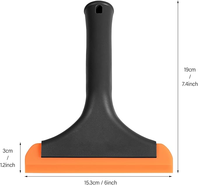 Gomake Small Silicone Squeegee Window Shower Squeegee,Auto Water Blade Squeegee for Shower Glass Door,Car Windshield, Window, Mirror, Bathroom,Countertop Cleaning-Black