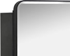 Black Bathroom Mirror Medicine Cabinet with Round Corner Framed Door and Beveled Edge Mirror 15 x 25 inch, Recessed or Surface Mount, with Adjustable Glass Shelves