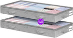 Under Bed Storage, Below 4 Inches High Underbed Storage Containers Low Profile, NO STRUCTURE, Foldable Shallow Storage Bags Bins Organizer Clothes with Clear Lid & Zipper, 2-Pack, 20x40x3.7in