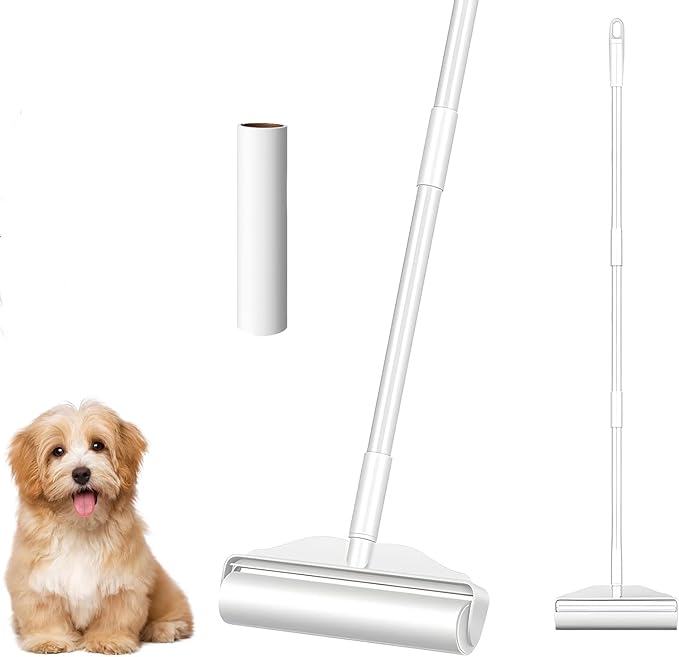 YHPDVI Lint Roller for Pet Hair – 9.45" Extra Wide Sticky Roller with 2 Refills & Long Handle | Heavy Duty Fur Remover for Couch, Carpet, Bed, Clothes | Large-Surface Lint Brush for Dog Cat Hair