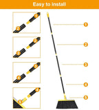 KeFanta Outdoor Broom for Floor Cleaning,58" Heavy-Duty Commercial Broom for Sweeping Concrete Courtyard Garage Patio Indoor Home Kitchen Office Lobby